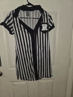 Referee Costume Dress Black White Striped
