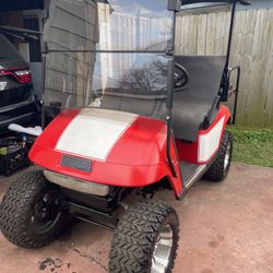 Ezgo 36 Volt Txt Pds 4 Seater  Red And White