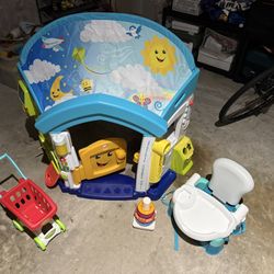 Fisher Price House, Booster Chair, Shopping Cart, Toy 