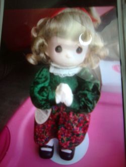 Prayers precious moments  12" doll with stand and box