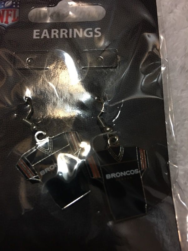 Denver Broncos jersey earrings