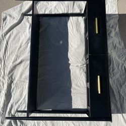 West Elm Matte Black And Gold Metal Console Table 