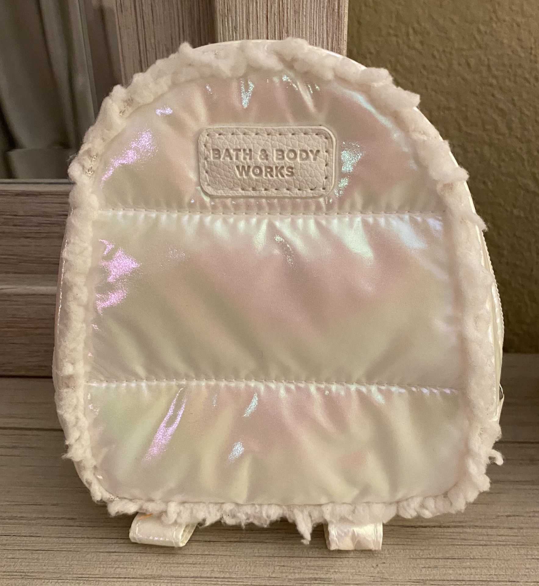 NEW Bath & Body Works IRIDESCENT PUFFER COSMETIC Bag BACKPACK