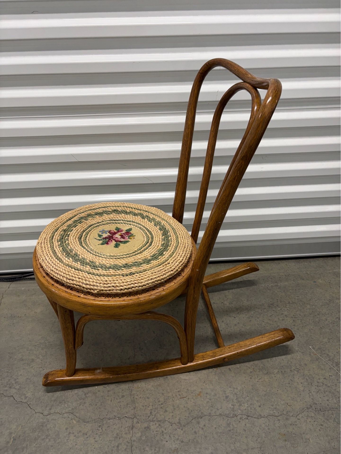Vintage Bentwood Rocking Chair with Cane Seat