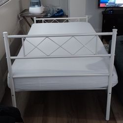 New Twin Memory foam Mattress With Gentle Used Frame