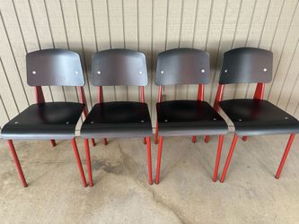 Authentic Vitra Standard SP Chairs by Jean Prouvé (Set of 4)