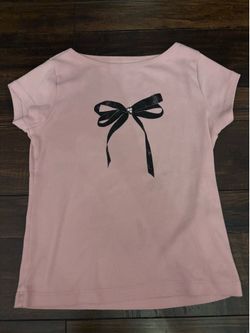 Bow pink girls shirt