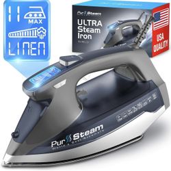 Pursteam Steam Iron for Clothes 1800W with LCD Screen