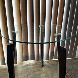 Glass End/Side Table Cappuccino and Chrome 