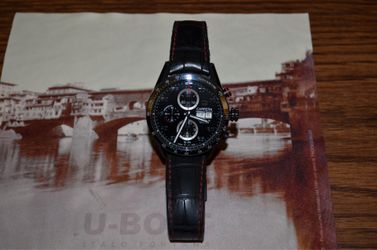 Tag Heuer Carrera Calibre 16 Titanium 43mm Alligator Skin band, fully functional, OPEN TO TRADES