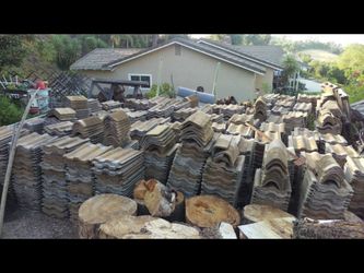Concrete roof tiles. Roman