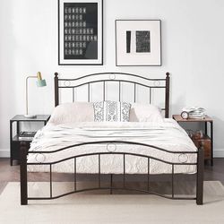 King Size Metal Bed Frame with Headboard and Footboard