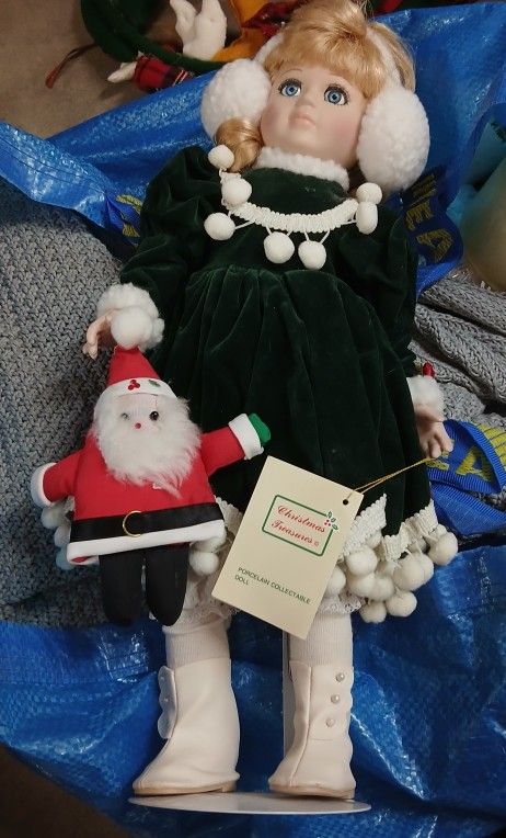 Porcelain Christmas Doll