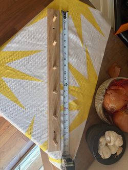 Wooden Wall Peg Rail with 5 Hooks