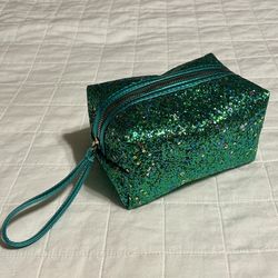 Green & Gold Sequined Cosmetic Bag