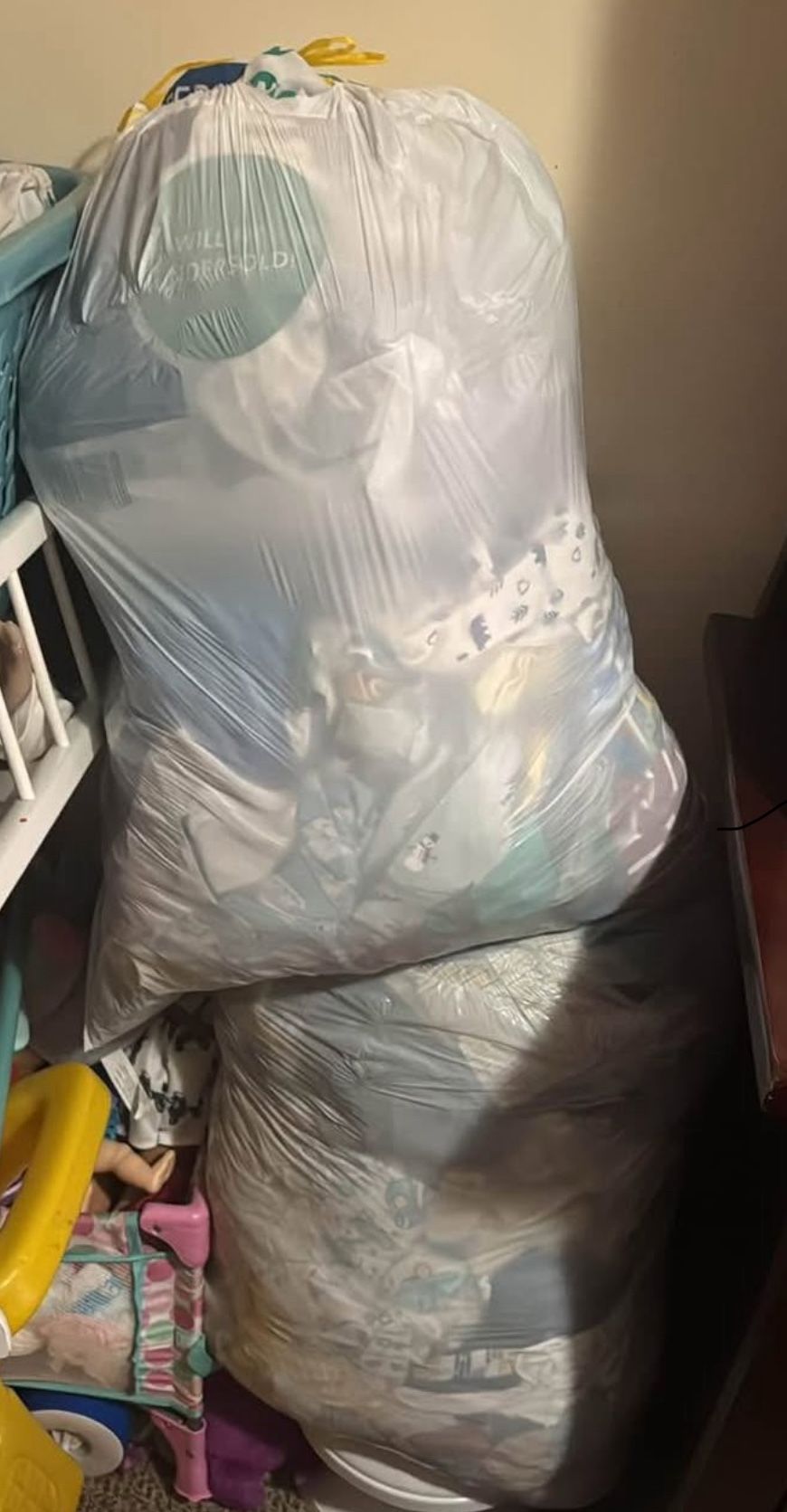 2 Bags Bby Boy Clothes 0-3 And 12 Months