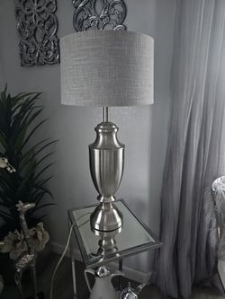 Steel Table Lamp With Fabric Shade