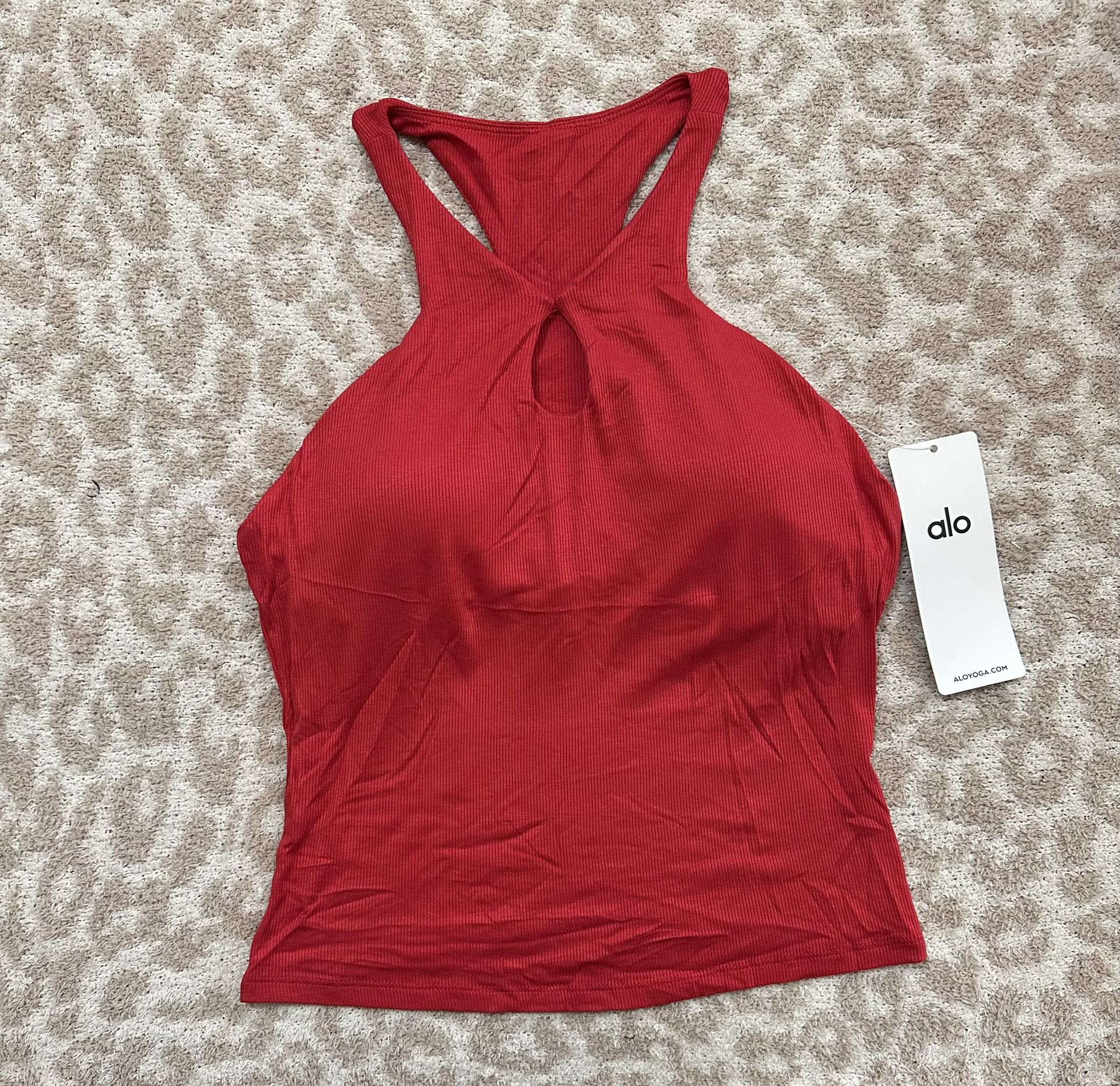 Alo Red ❤️ Ribbed Mesmerized Tank $25 **READ DESCRIPTION**