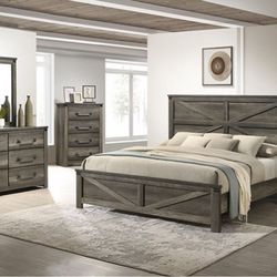 Queen Bedroom Set Includes Dresser,mirror,nightstand And Queen Size Bed Frame 