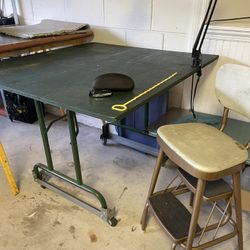 Pick Up In Wintergarden Florida Near Downtown. This Is An Awesome Vintage Work Table On Wheels Chair And Lamp Sold Separately or can include  for an