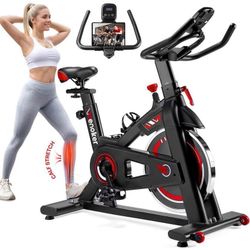 Exercise Bike, WENOKER Indoor Cycling Bike/Stationary Bike for Home, Indoor Bike with Silent Belt Drive, Heavy Flywheel and LCD Monitor for Home Gym C