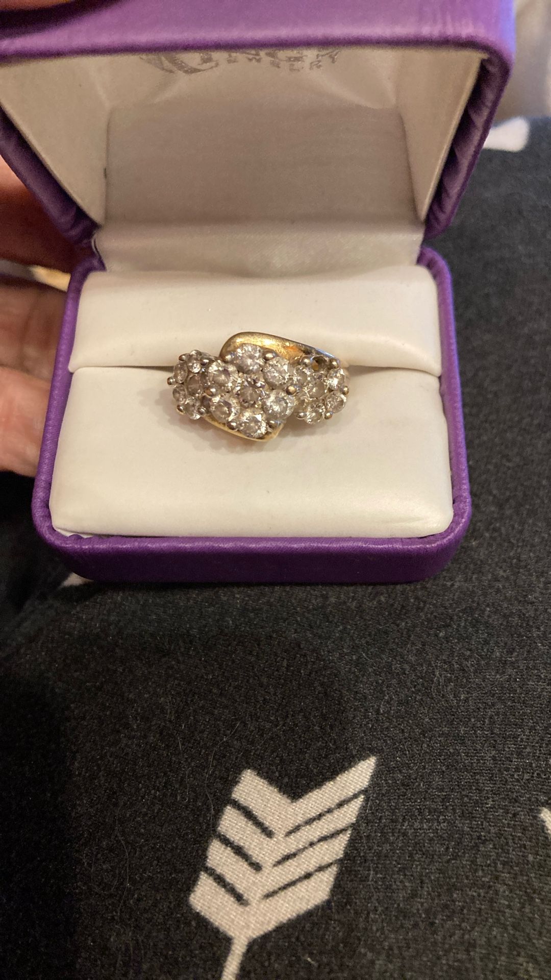 3kt Diamond Cluster In 14kt Gold