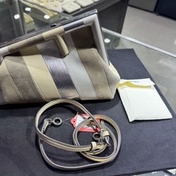 FENDI Nappa Suede Striped Inlay Small Fendi First Multicolor