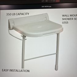 Fold Up Wall Mounted Shower Seat NEW