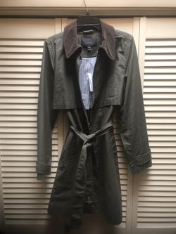 J. Crew rain jacket with brown corduroy collar