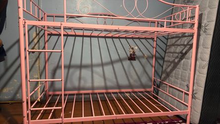 Pink Metal Bunk Bed Frame