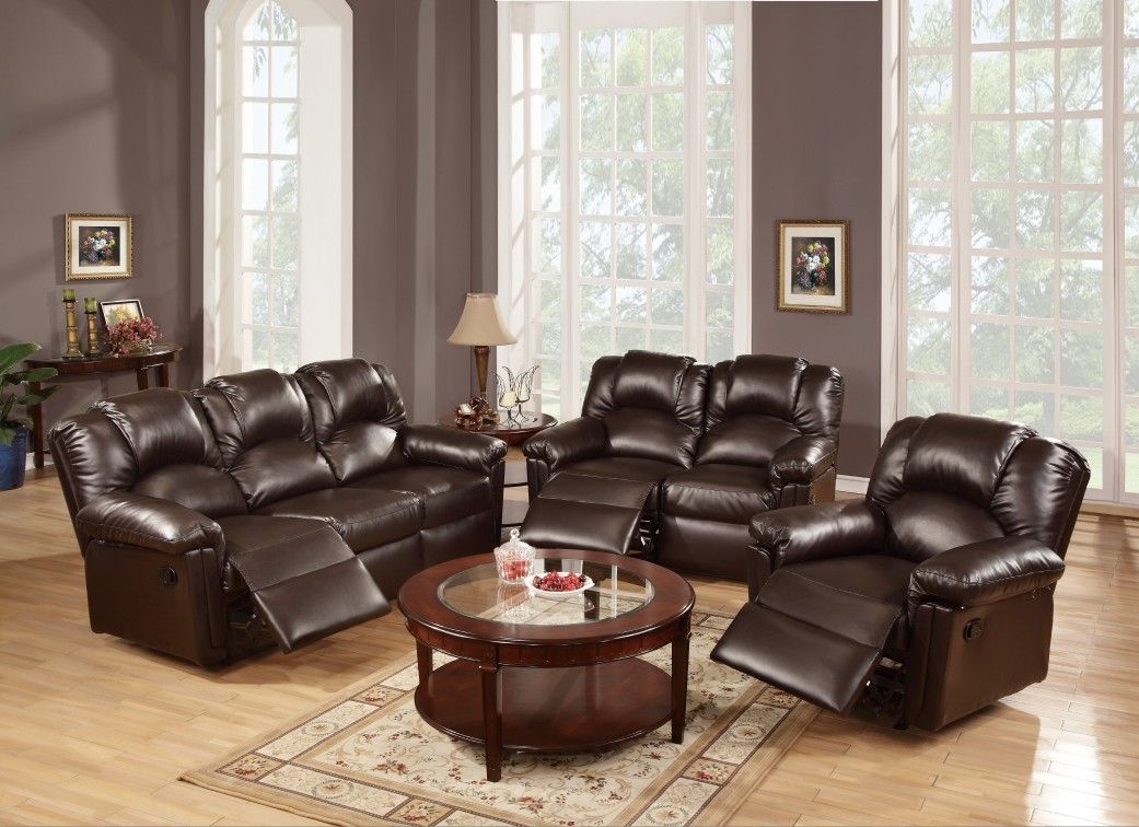 SPECIAL/3pcs Manuel Recliner (chair,loveseat,sofa) set(WAS:$1,100)