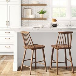 LD- set of 4 24" Harwich High Back Windsor Counter Height Barstool
