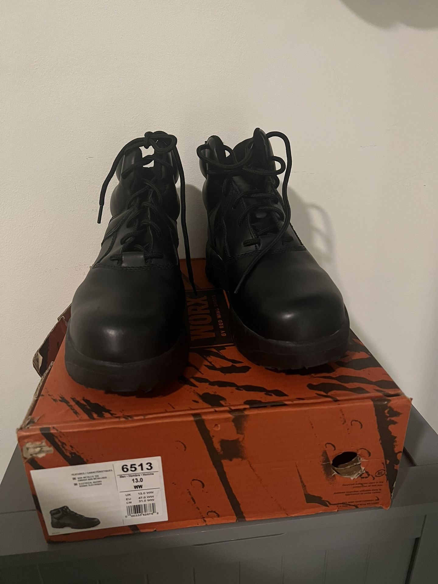 1513 WorxRed Wing Shoes Size 13 Black NEW