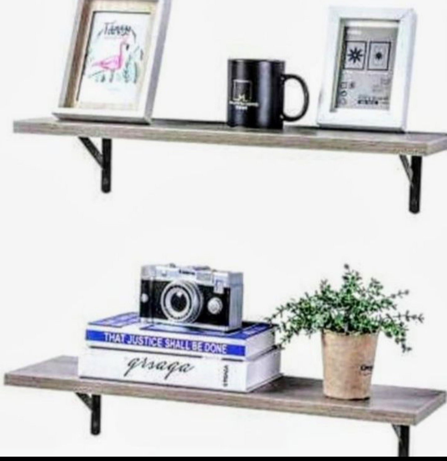 Floating wall shelves,one set (Dimensions: 23.6 ”Length × 7.9” width × 4.3 ”height.)( Brand New)