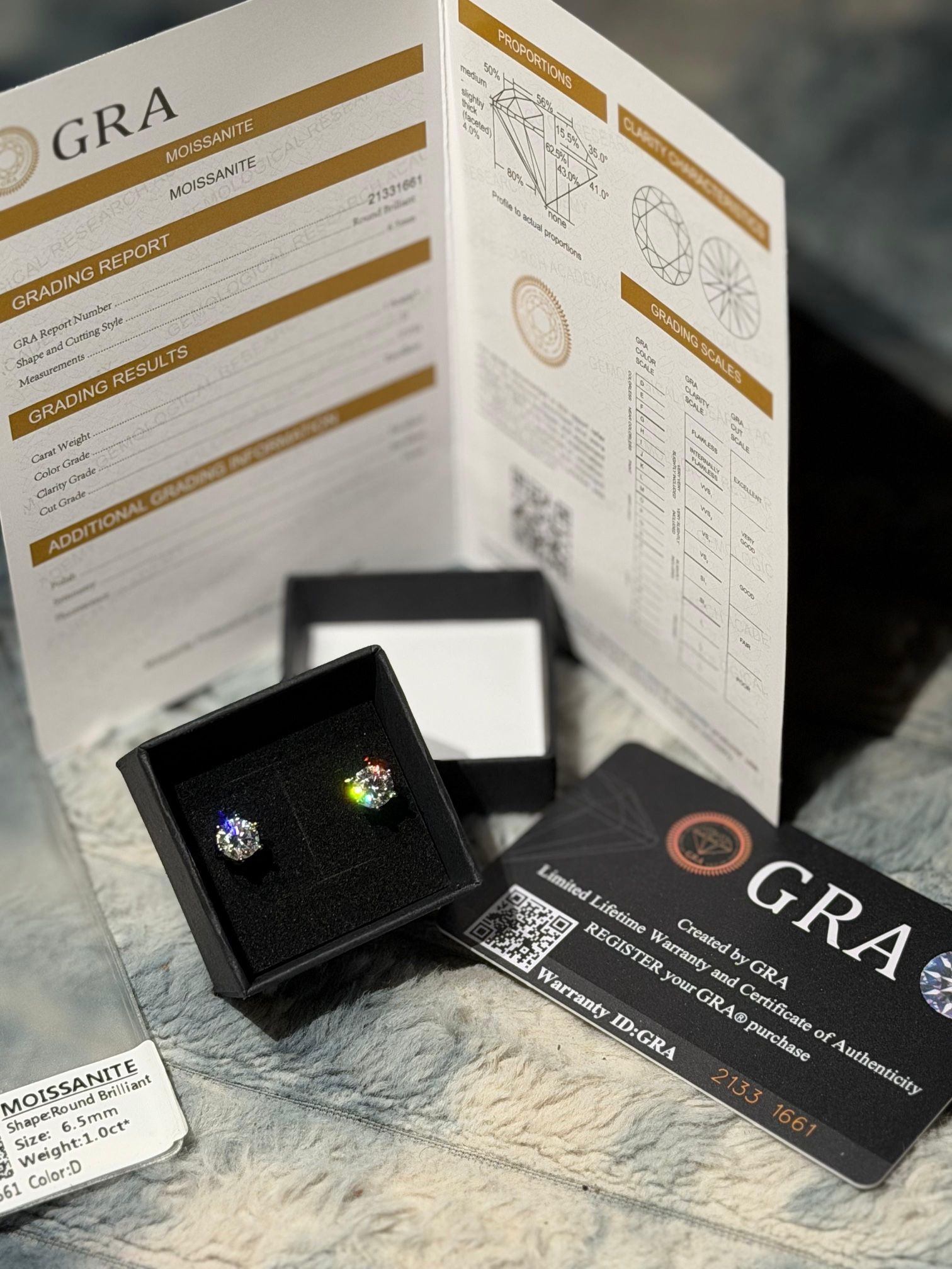 Moissanite Earrings 1CT. VVS1 Moissanite Earrings 1CT