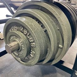 SET of Cast Iron Plates - 215 Ib total (Pairs of 45lb, 35lb, 25lb, 2.5lb)