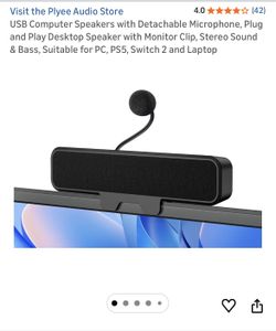 Brand New : USB Computer Speakers with Detachable Microphone