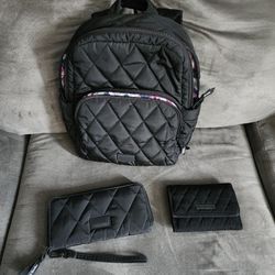 Vera Bradley Small Backpack And Wallets.