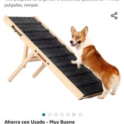 Rampa para perros, rampa estable de madera para mascotas para todos los animales pequeños y mayores, rampas de 43.5 pulgadas de largo con 8 escalones,
