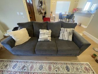 Dark blue gray sofa and love seat