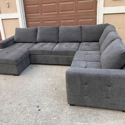 Gray Sectional Couch With Pullout Seats