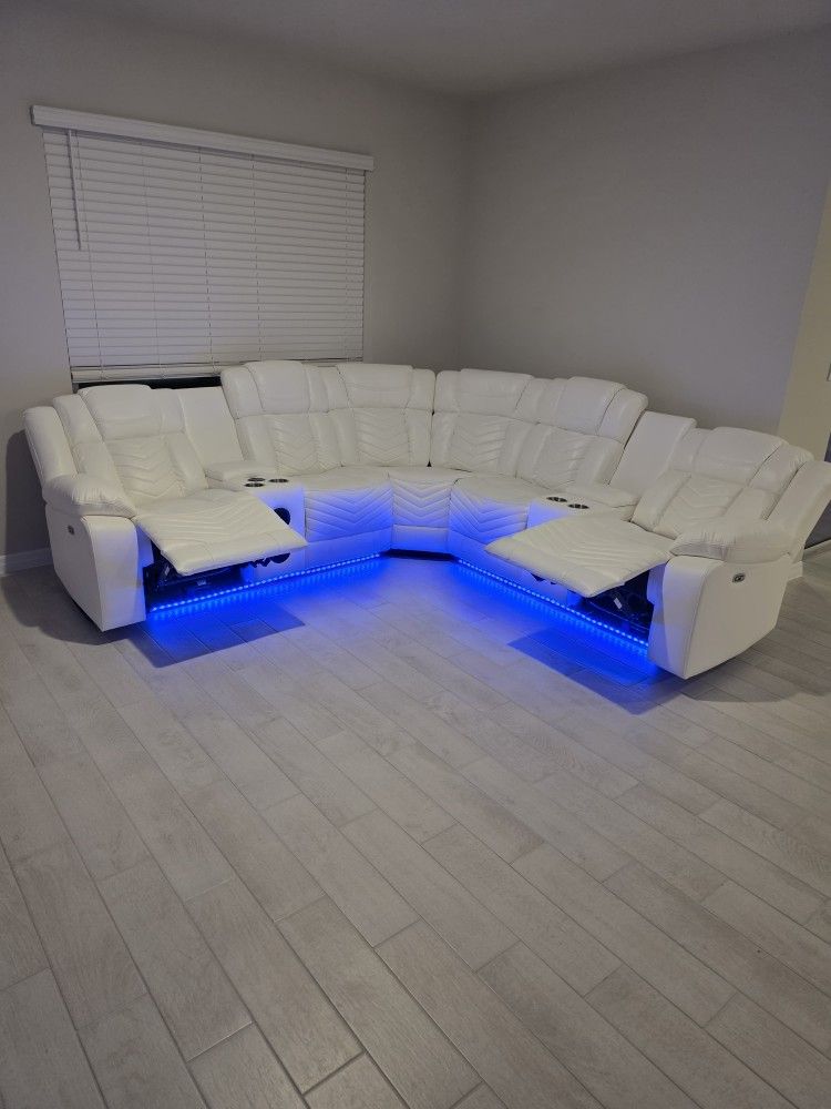 Seccional Reclinable Led Electrico