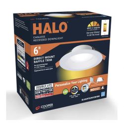 2 pieces HALO RL 6-Inch Indoor/Outdoor Canless LED Downlight with Selectable Lumens and Color Temperature - RL6LS9FSD2W1EWHDM