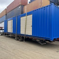 40FT STORAGE CONTAINER w/ (2) SIDE ROLL-UP DOORS – RARE SETUP!