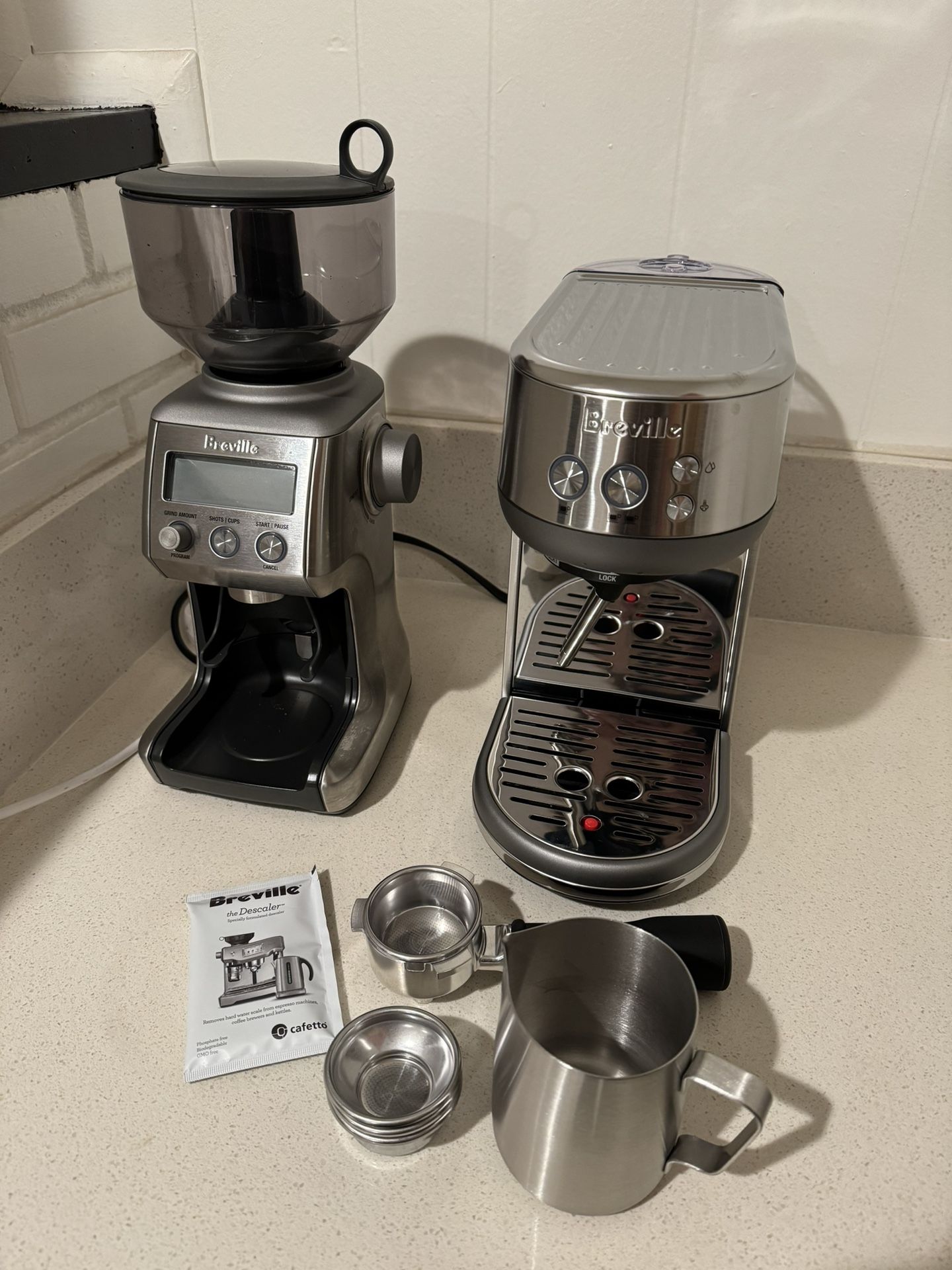 Breville bambino+grinder