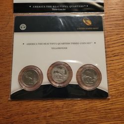 America The Beautiful Quarter 3 Coin Set Yellowstone