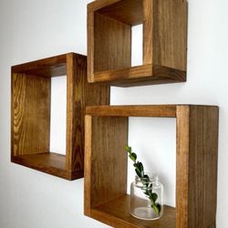 Custom Set Of 3 Floating Cube Shelf
