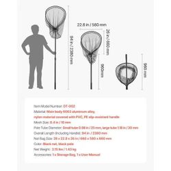 229]Fishing Net Landing Nets with Telescopic Handle Portable Lightweight Stronger 6063