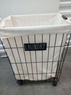 Laundry Hamper Heavy Duty with Rolls Metal Wire