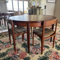 G Plan Convertible Round to Oval Vintage Mid Century Dining Table